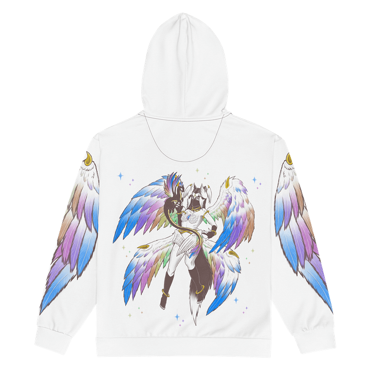 Rainbow Pride Angel Zip-Up Hoodie - White product image (2)