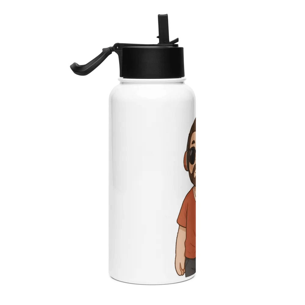 Gourde en acier inoxydable avec couvercle à paille - JSTV Body Avatar product image (4)