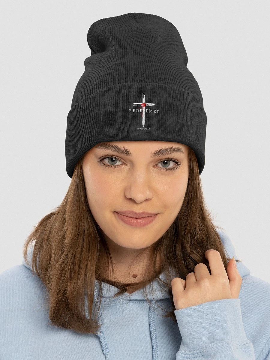 Redeemed by the blood of Jesus - Ephesians 1:7 Beanie product image (9)