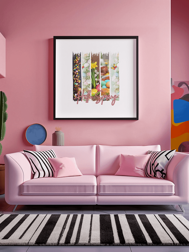 Hello Spring, Brush Stroke Easter Framed Poster product image (1)