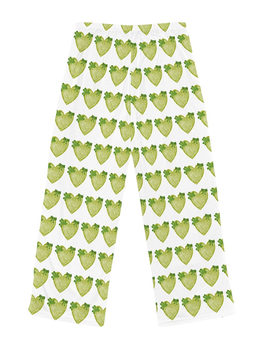 Pajama Pants -Green Heart design patteren product image (2)