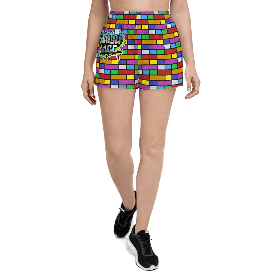 Graffiti Logo Womens Athletic Shorts product image (8)