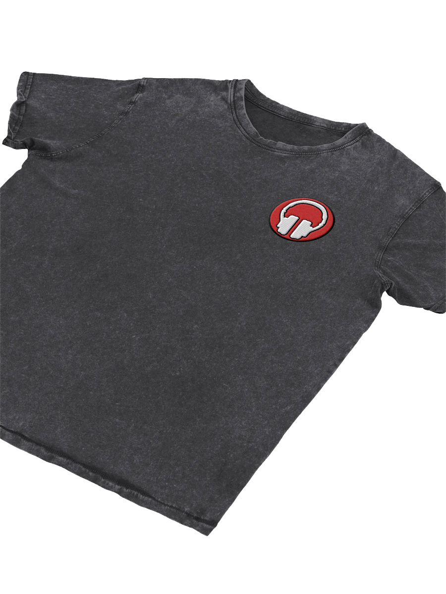Headphones Embroidered Husky Denim T-Shirt product image (2)