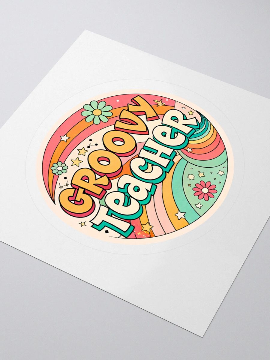 Retro Groovy Teacher Kiss Cut Stickers product image (8)