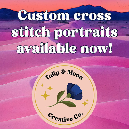 Live now on my new website- get your own custom cross stitch portrait! What band would you want to see in a little portrait?
...