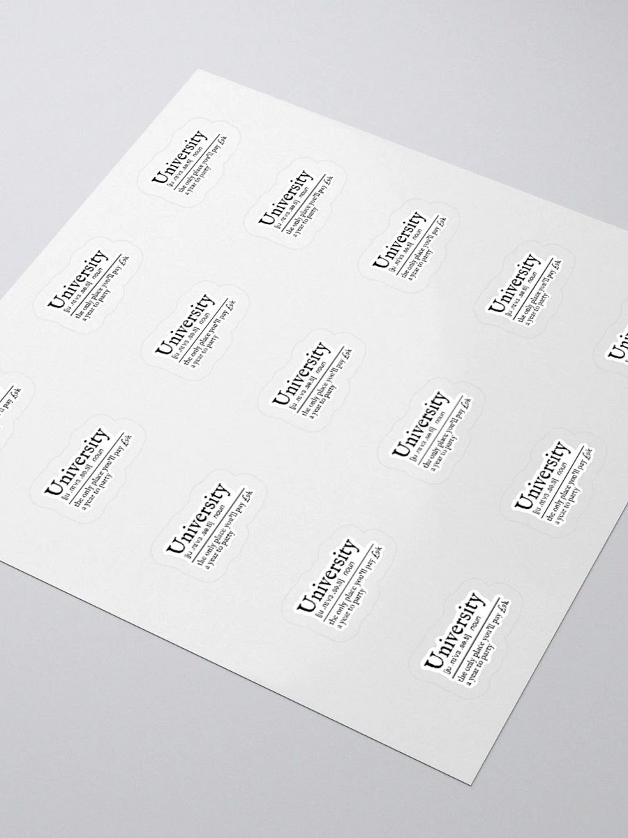 University Definition Sticker (SMALL Sheet) product image (3)
