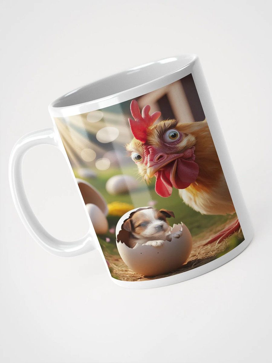 Shocked Chicken & Puppy Glossy White Mug product image (3)