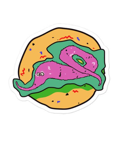 Vaporworm die cut magnets product image (2)