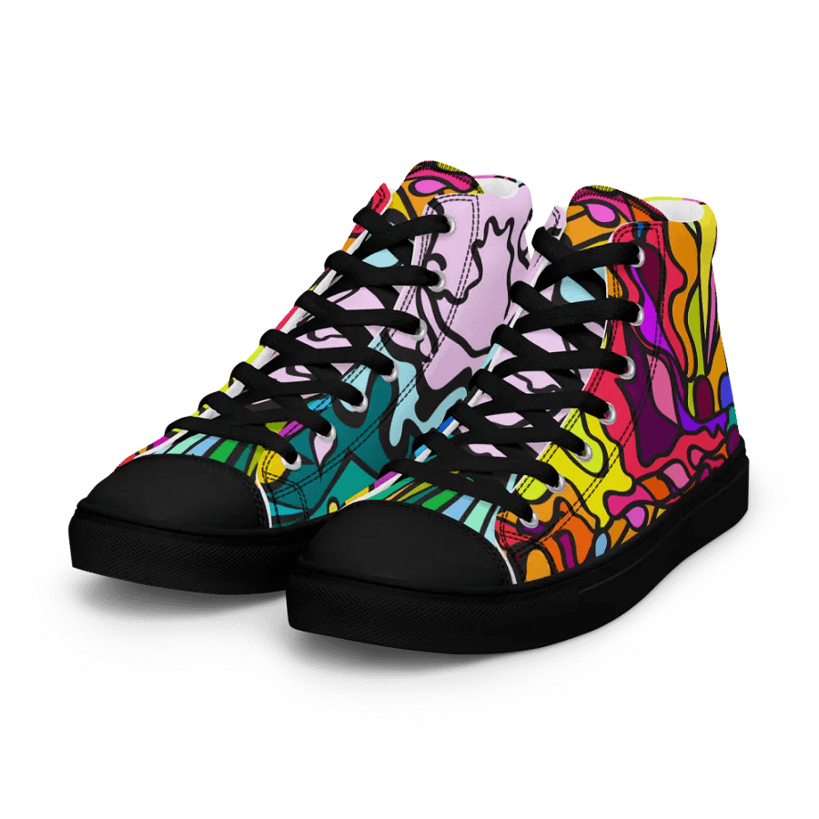 Fluidity in Color Men's High Top Canvas Shoes - Wave at Sunset product image (7)