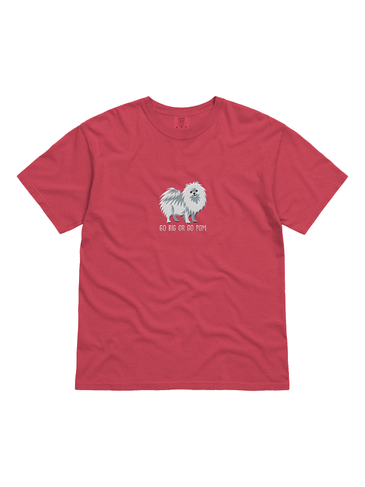 Go Big or Go Pom T-Shirt(Embroidered) of a Pomeranian(White) product image (41)