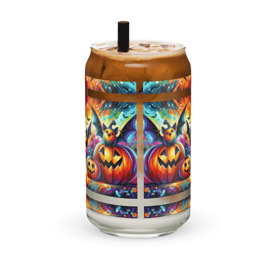 Beautiful Bats & Pumpkins Halloween Themed Glass product image (6)