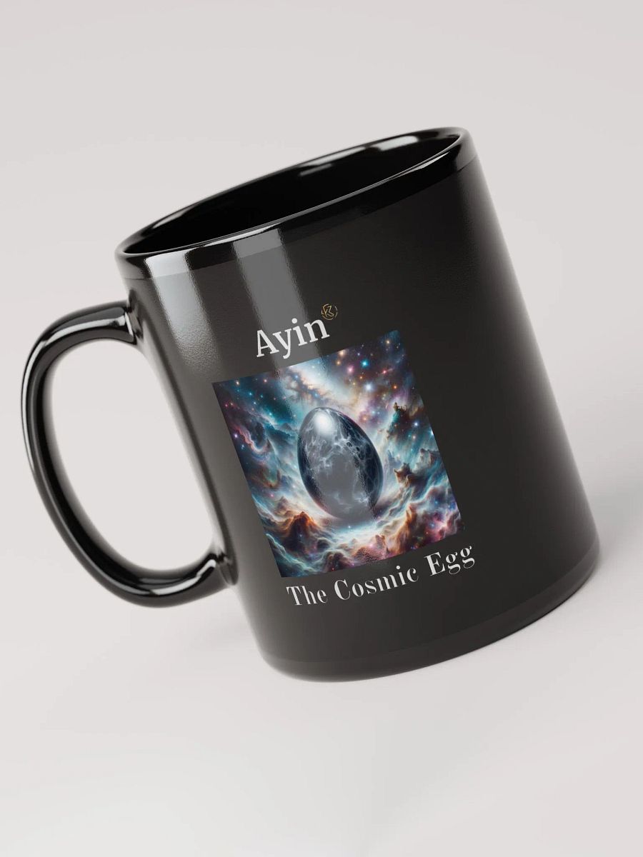 Ayin: the Cosmic Egg | Black Glossy Mug product image (5)