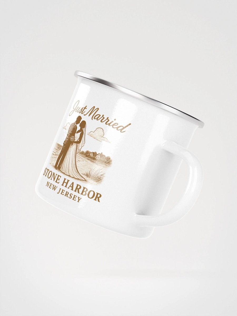 Stone Harbor NJ "Just Married" Enamel Wedding Mug product image (3)