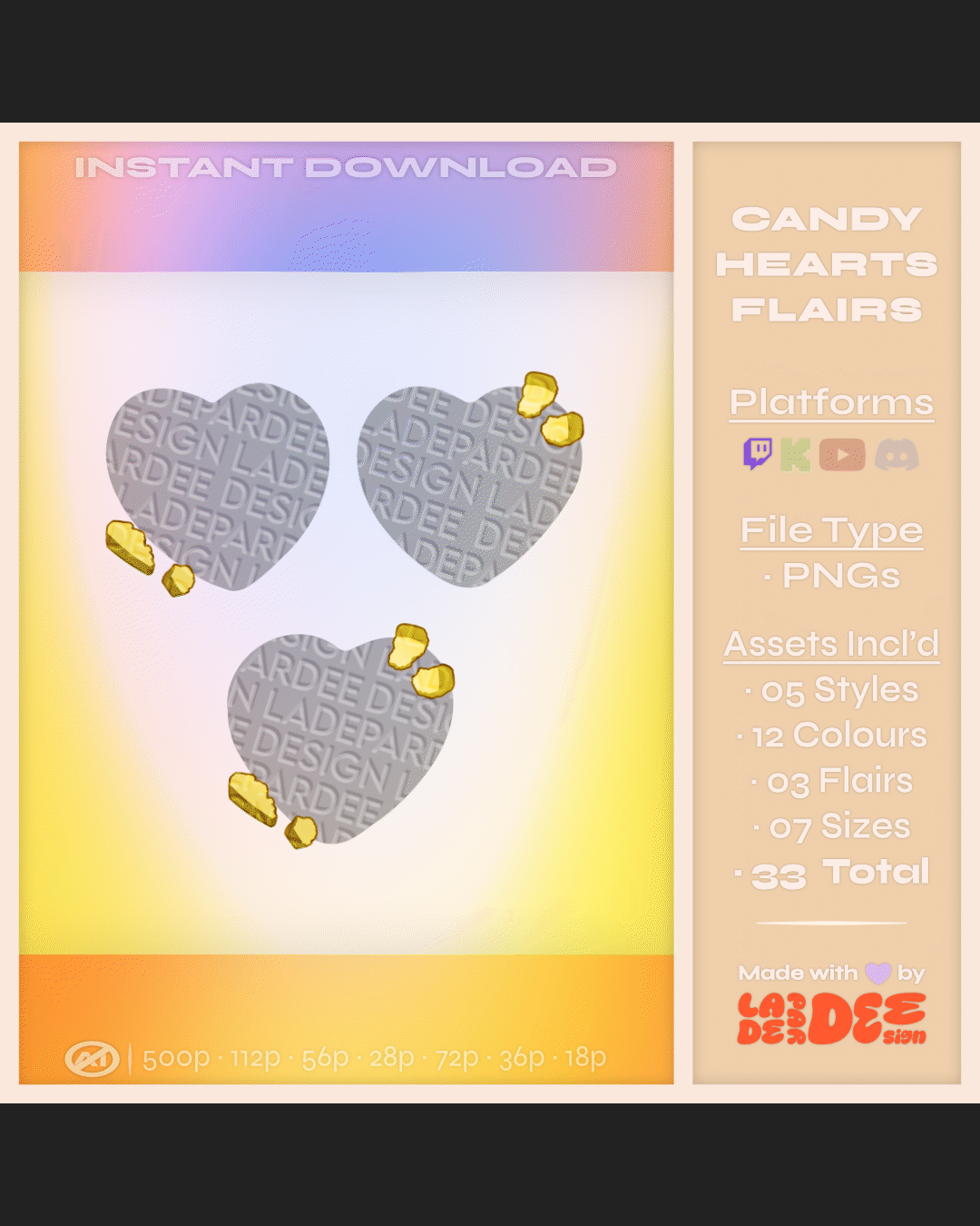 Candy Heart Badges product image (7)