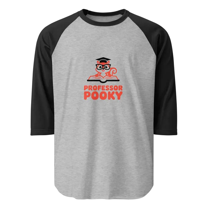 Professor Pooky's Literary Cat Raglan Tee product image (1)