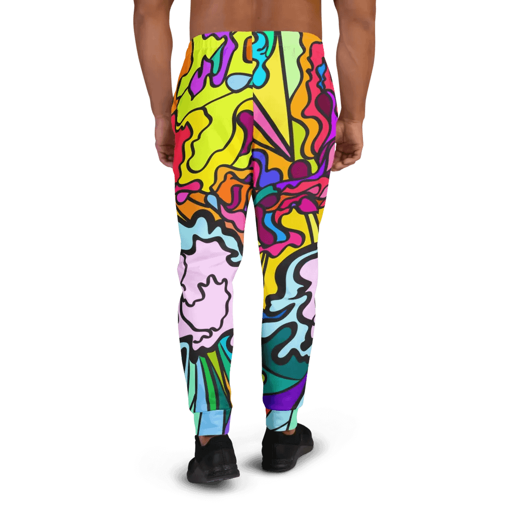 Vibrant Abstract Men's Joggers - Wave at Sunset product image (3)