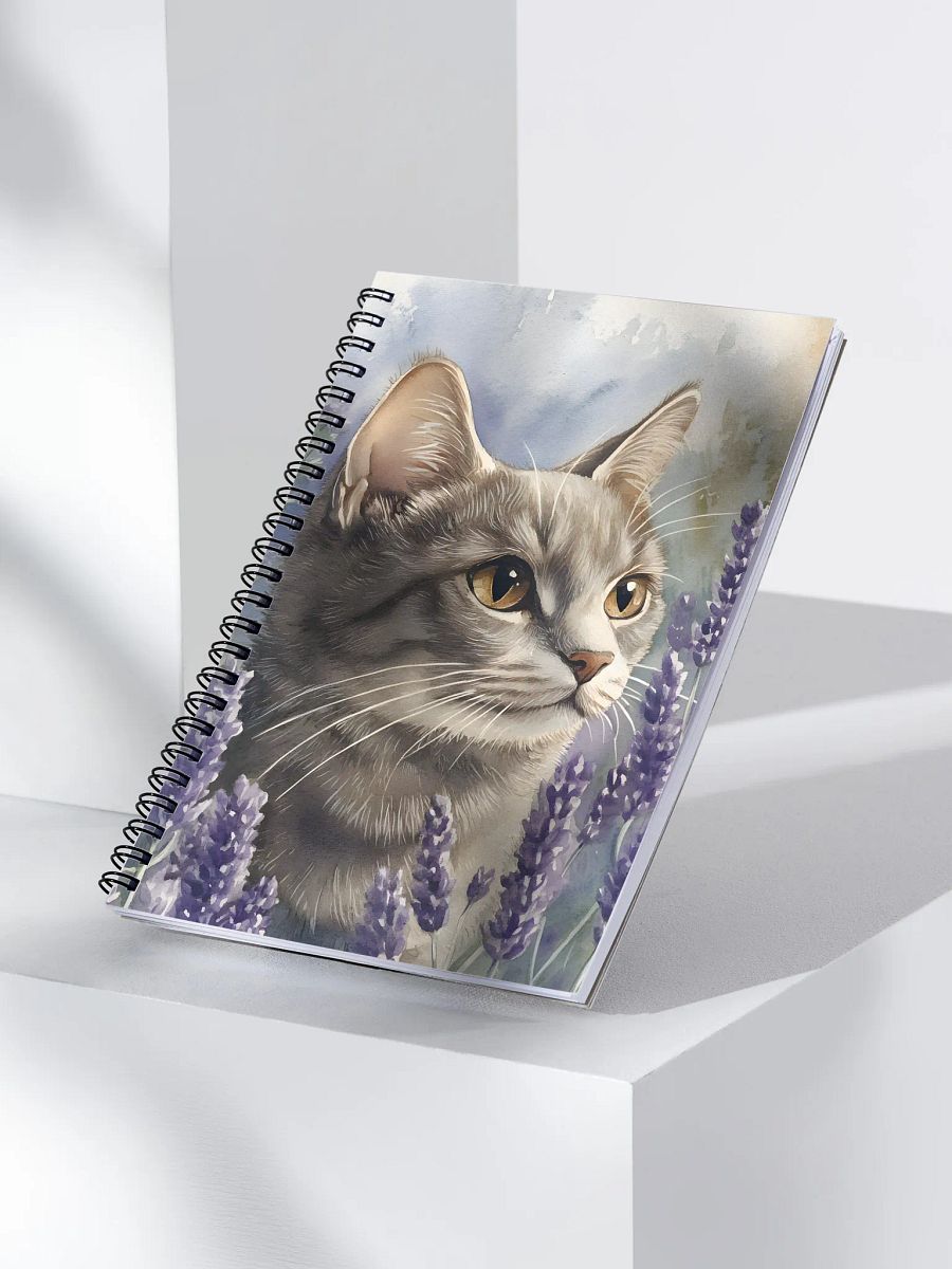 Serene Lavender Cat Spiral Notebook product image (3)
