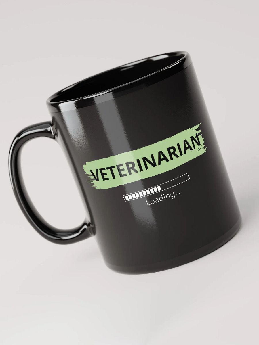 "Vet loading" black glossy mug product image (5)