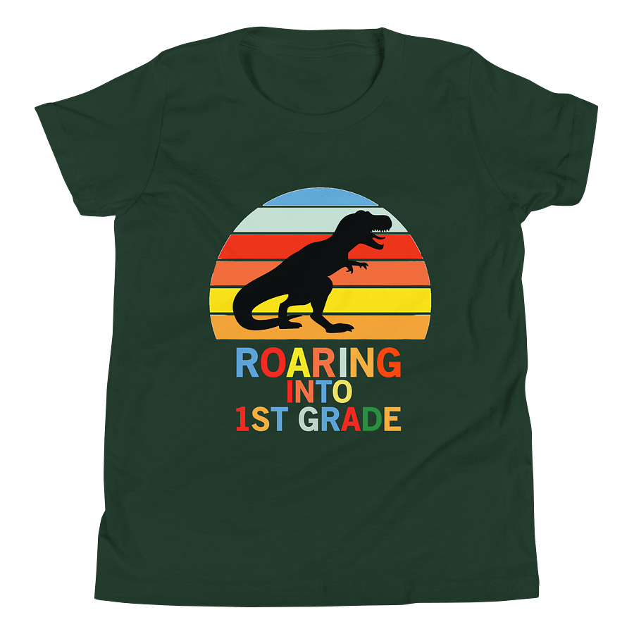 Youth Roaring Into First Grade T-Shirt product image (16)