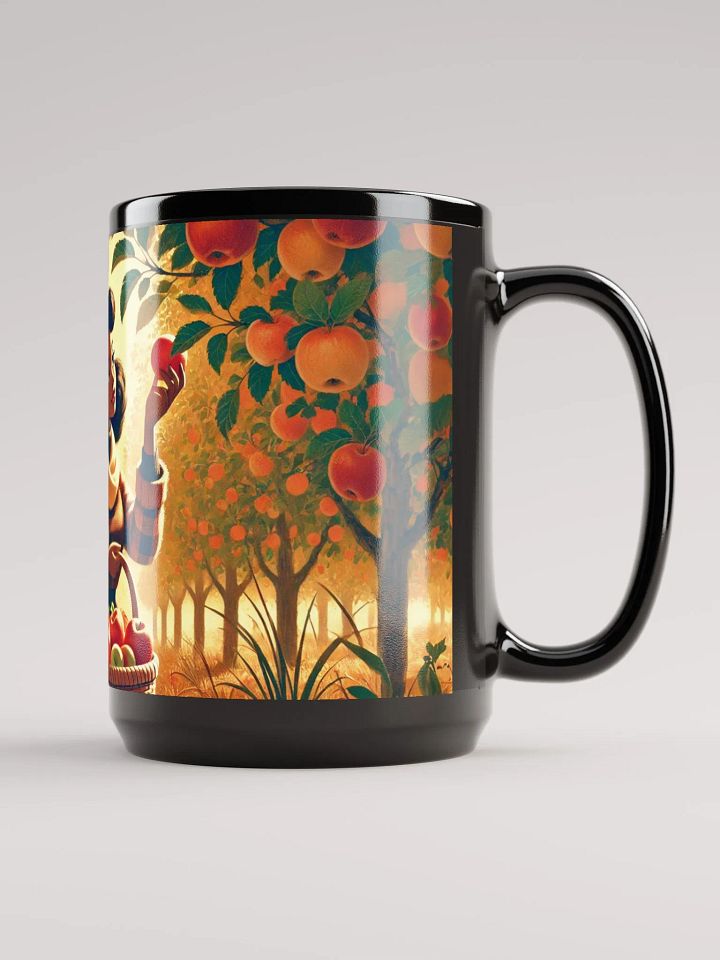 Fall Apple Harvest Coffee Cup - 15 oz Glossy Black Mug product image (2)