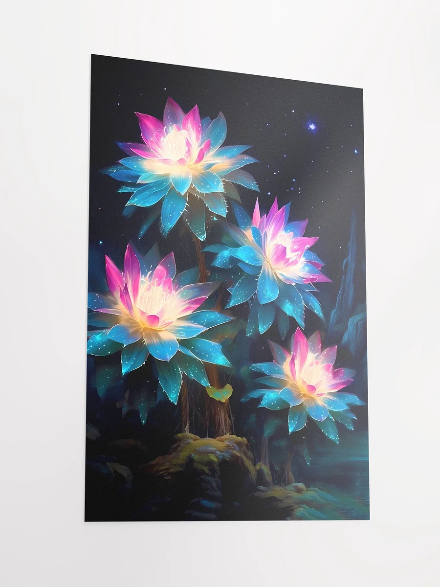 Enchanted Luminance: Mystical Glowing Flowers Matte Poster product image (4)