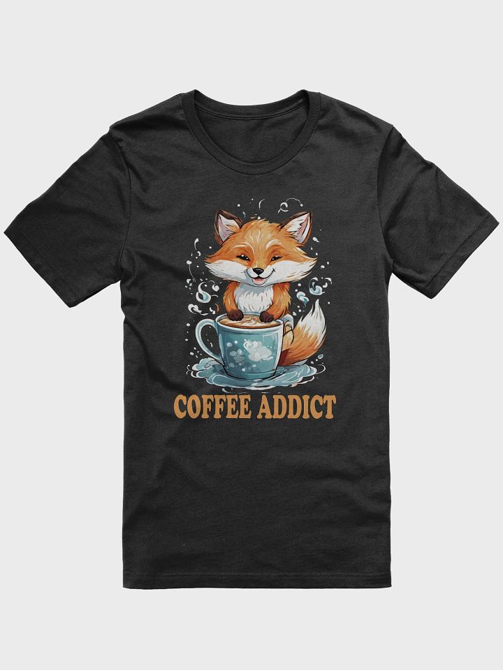 Coffee Addict Funny T-Shirt - Cute Fox Holding Coffee Cup - Perfect for Coffee Lovers product image (1)