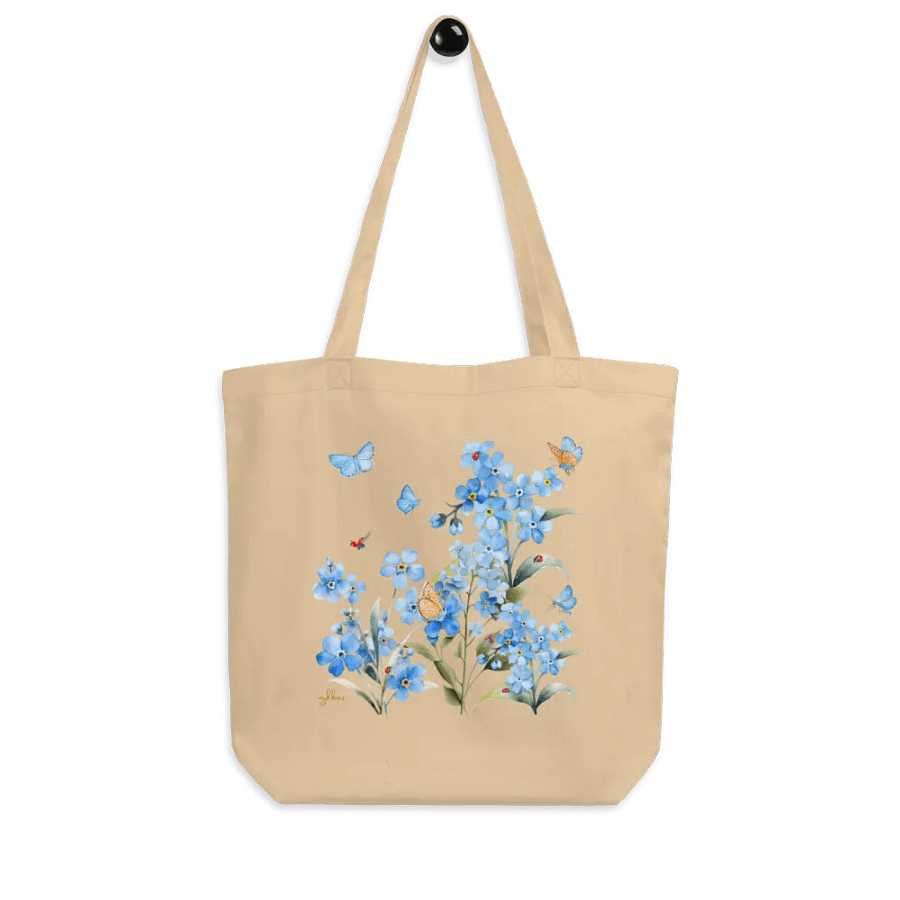 Forget-Me-Not Whispers Organic Cotton Tote Bag – Eco-Friendly, Spacious, and Stylish product image (7)