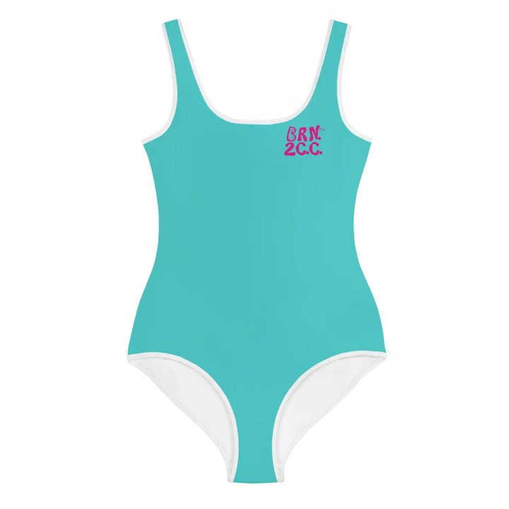 💖Girls' | Youth | BRN.2C.C.™ | Dark Turquoise Swimsuit 👙| Pink Logos product image (2)