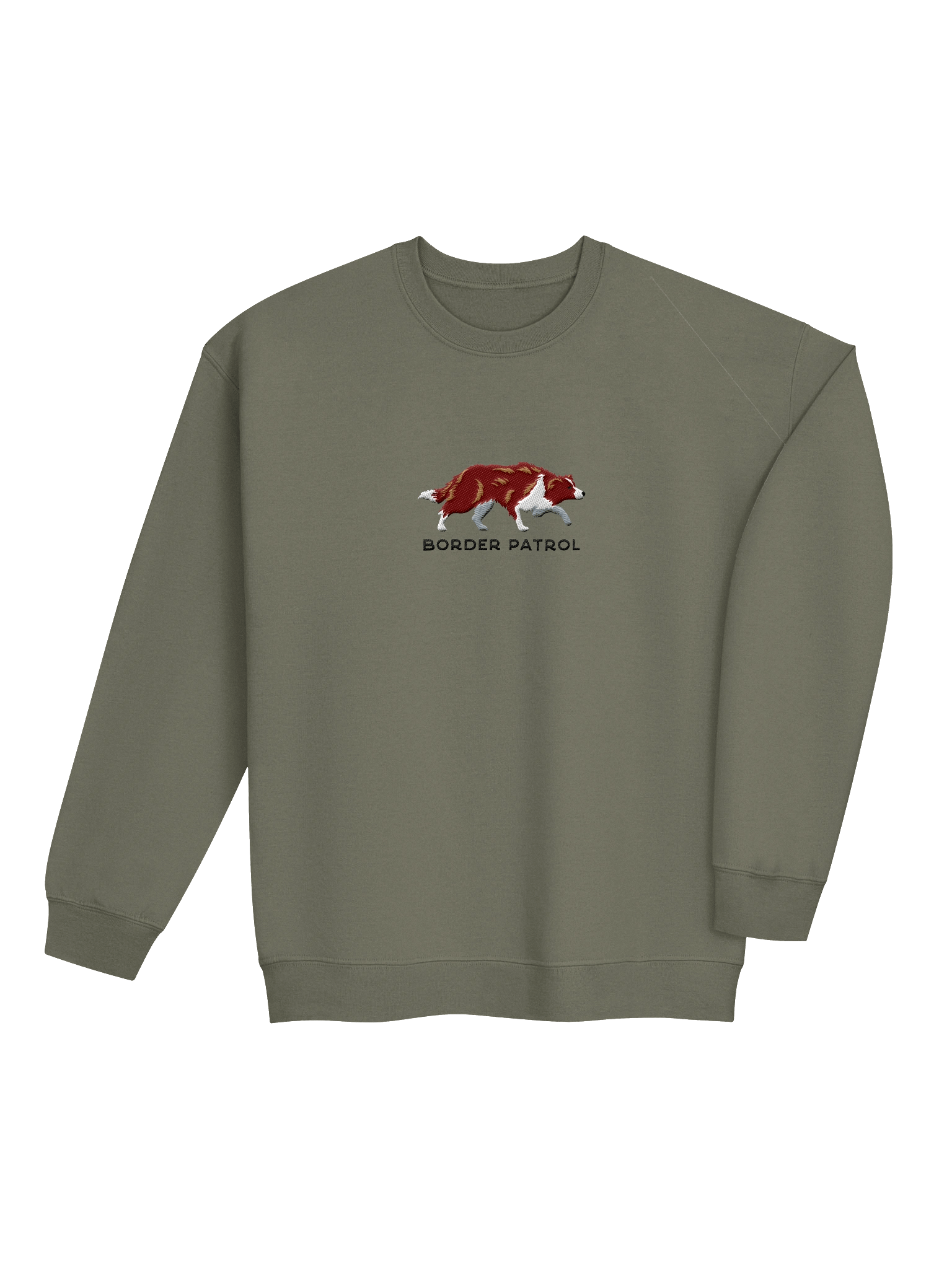 Border Patrol Sweatshirt (Embroidered) of a Border Collie(Red & White) product image (21)