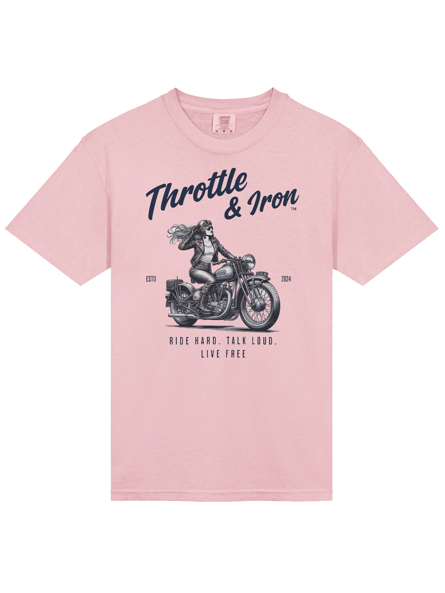 Throttle & Iron “Retro Women Rider” Tee — Classic Cruiser Edition product image (3)