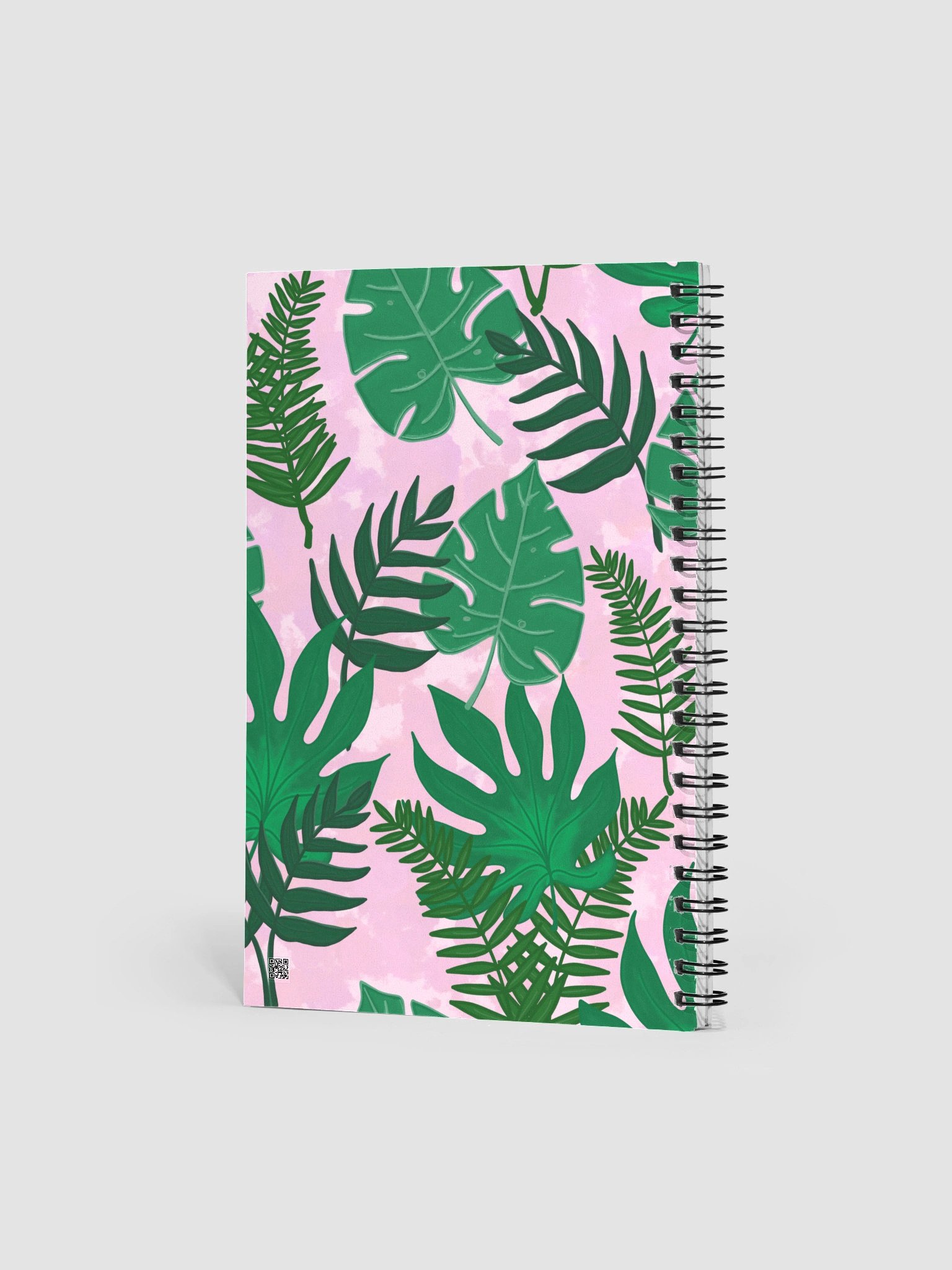 Jungle Leaves Pattern-Pink Background Spiral Journal product image (3)