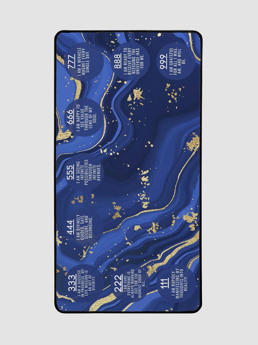 Blue Marbled Manifestation Desk Mat - Inspiring Affirmations & Angel Numbers product image (2)
