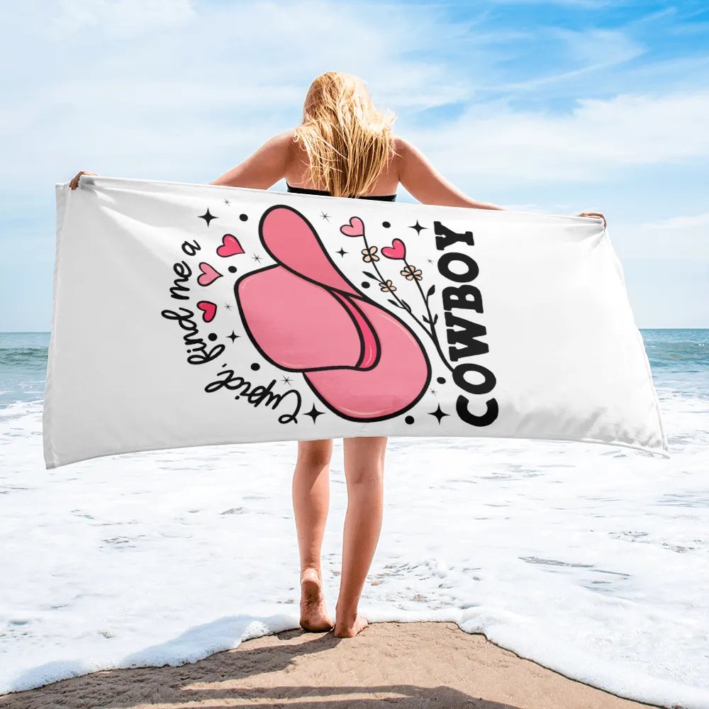 'Cupid, Find Me a Cowboy' Sublimated Towel product image (1)