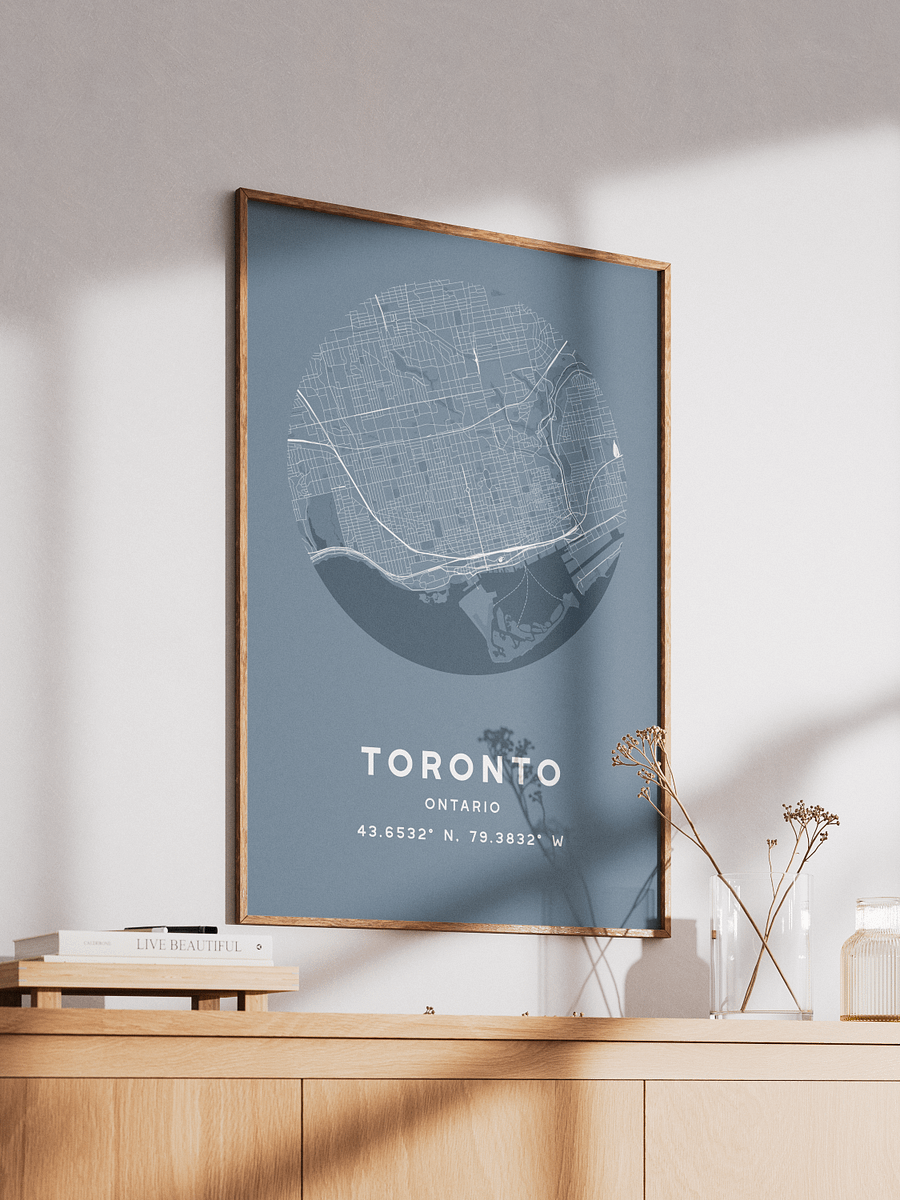 Toronto Street Map Poster – Blue Minimalist Circular City Art product image (2)