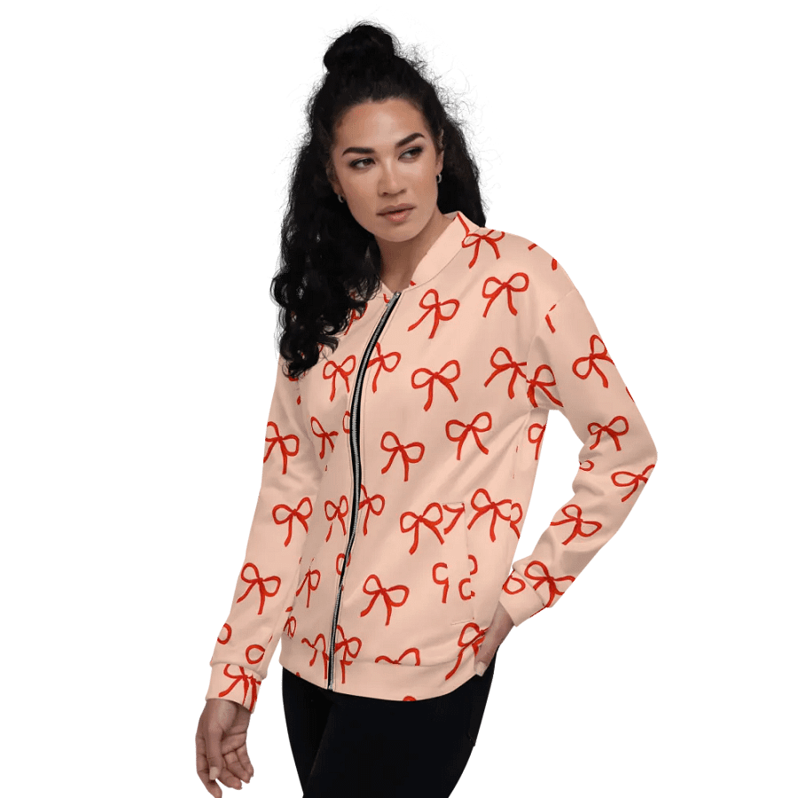Dainty Bows Orange Bomber Jacket product image (3)