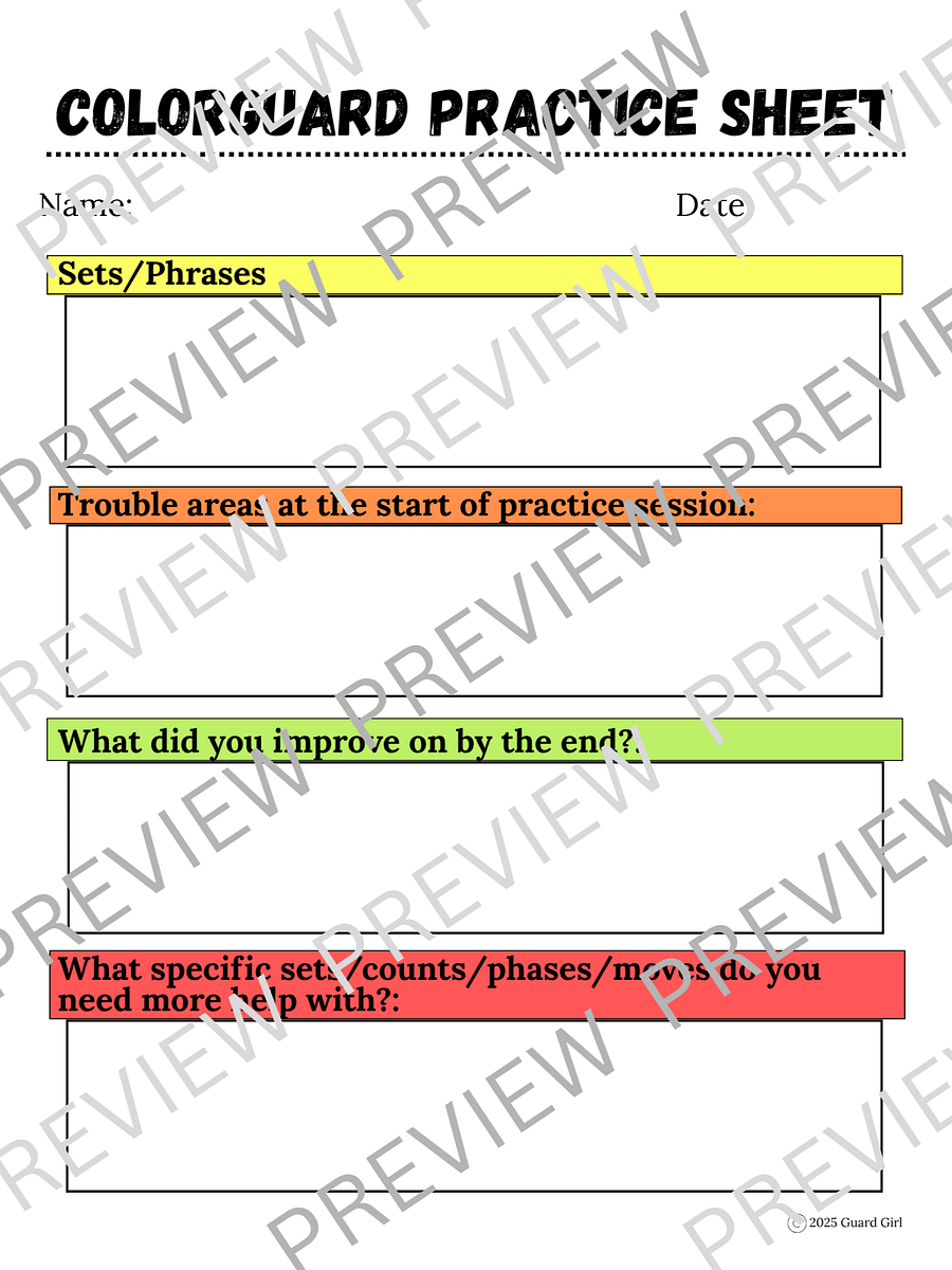 COLORGUARD PRACTICE SHEET product image (1)