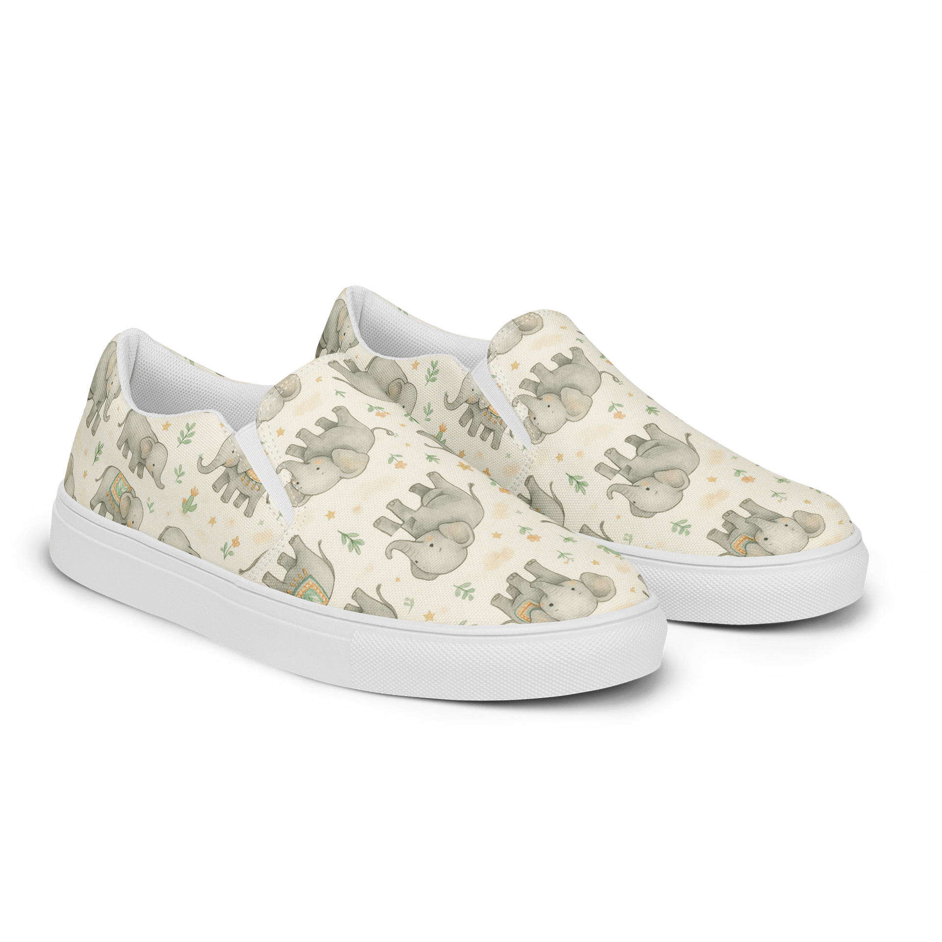Whimsical Baby Elephant Slip-On Shoes – Cute Animal Pattern for All Ages product image (3)