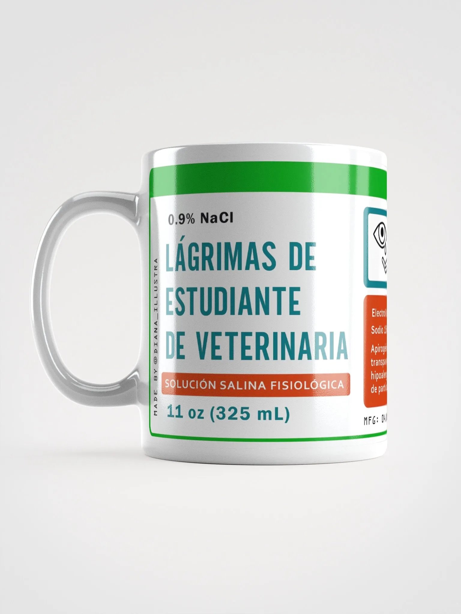 "Lágrimas de estudiante de veterinaria" (SPANISH) Ceramic mug product image (1)