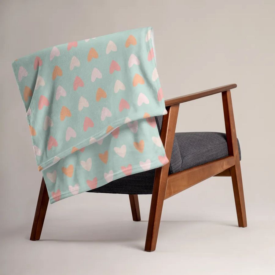 Simply Peachy Heart Throw - Peach and Mint product image (15)