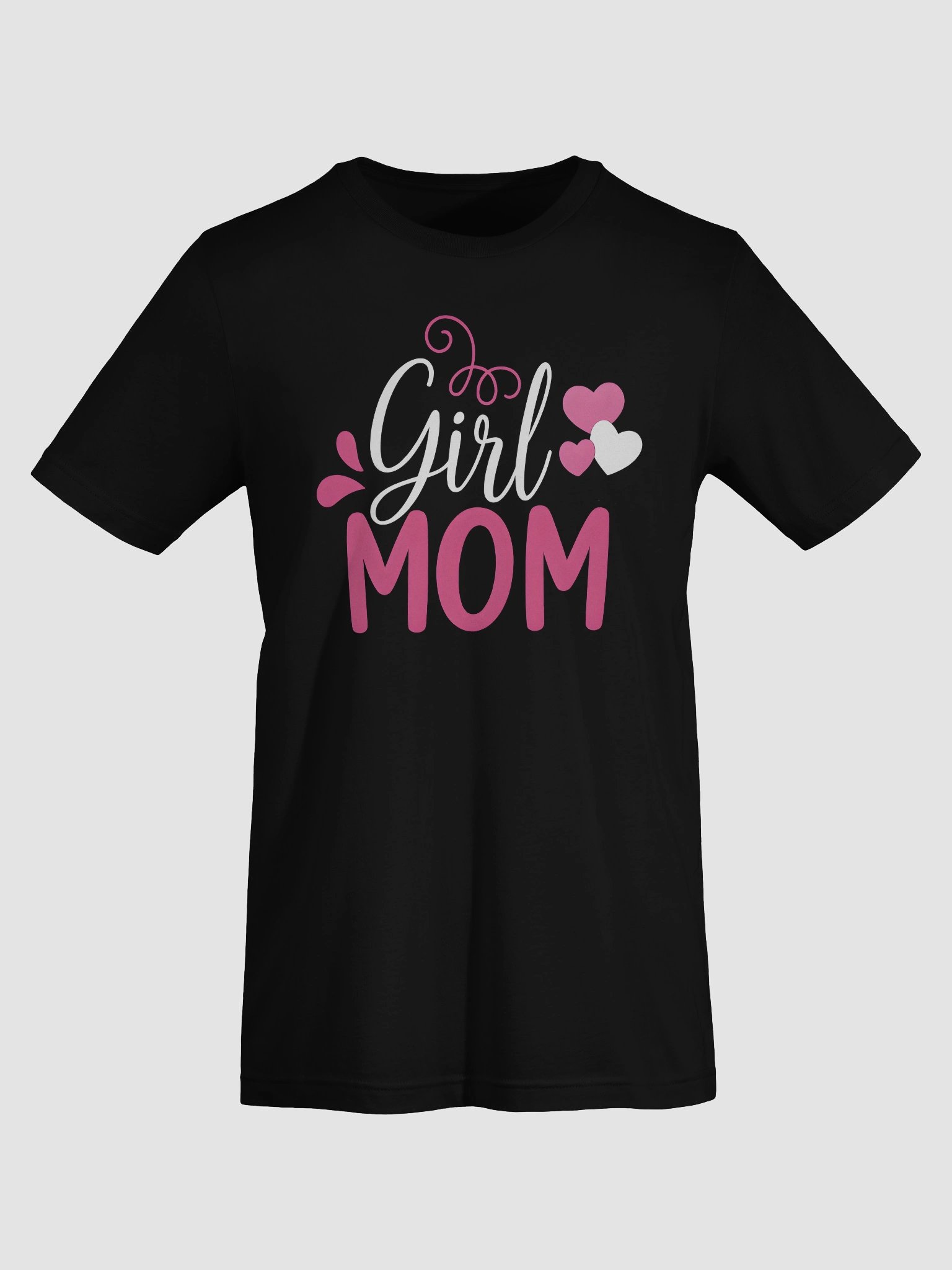 Girl Mom T-Shirt – Cute Pink and White Heart Design for Proud Mothers of Daughters product image (7)