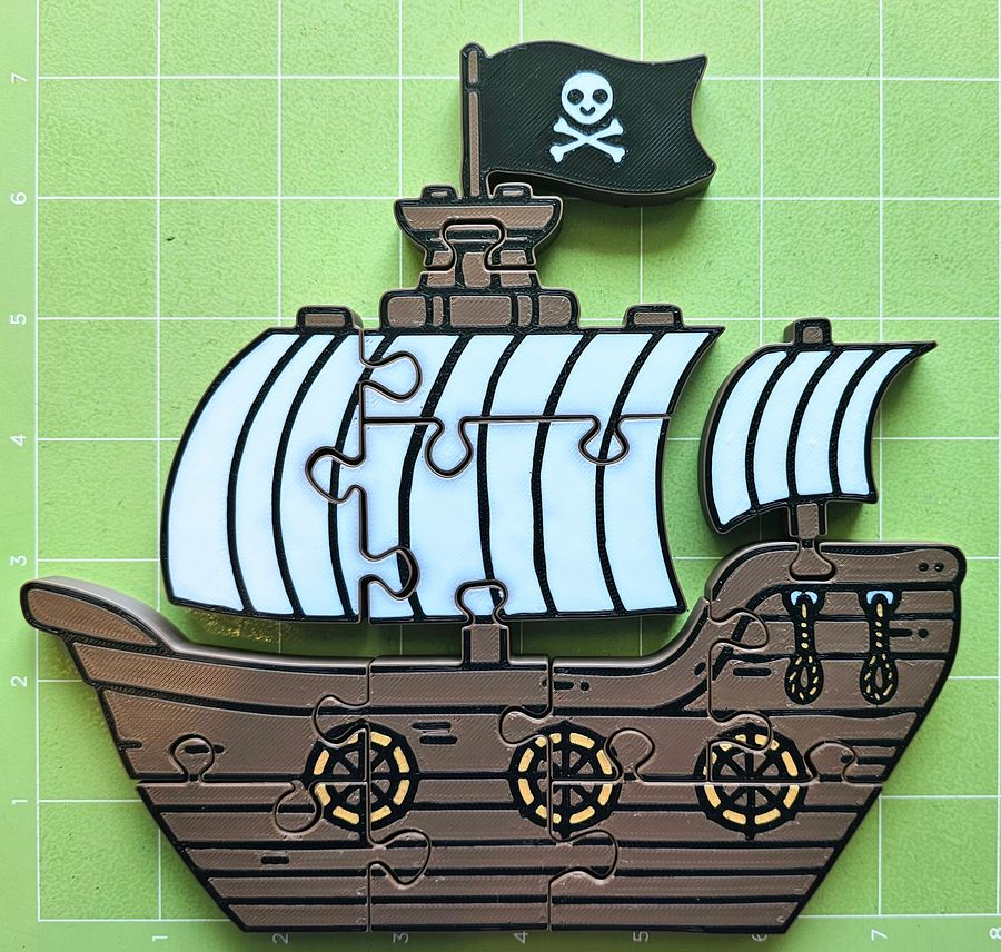 🏴‍☠️ Pirate Ship 3D Printed Jigsaw Puzzle – A Swashbuckling Adventure for Kids! product image (4)