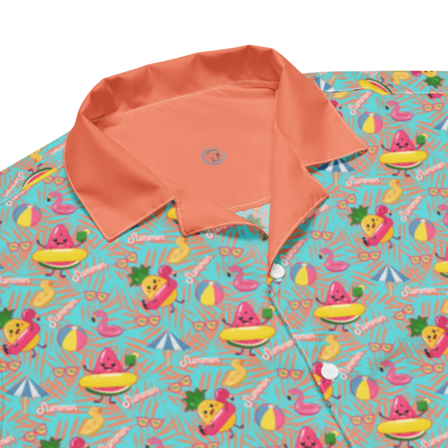 Funny Floaties Summer Hawaiian Women's Button Shirt product image (9)