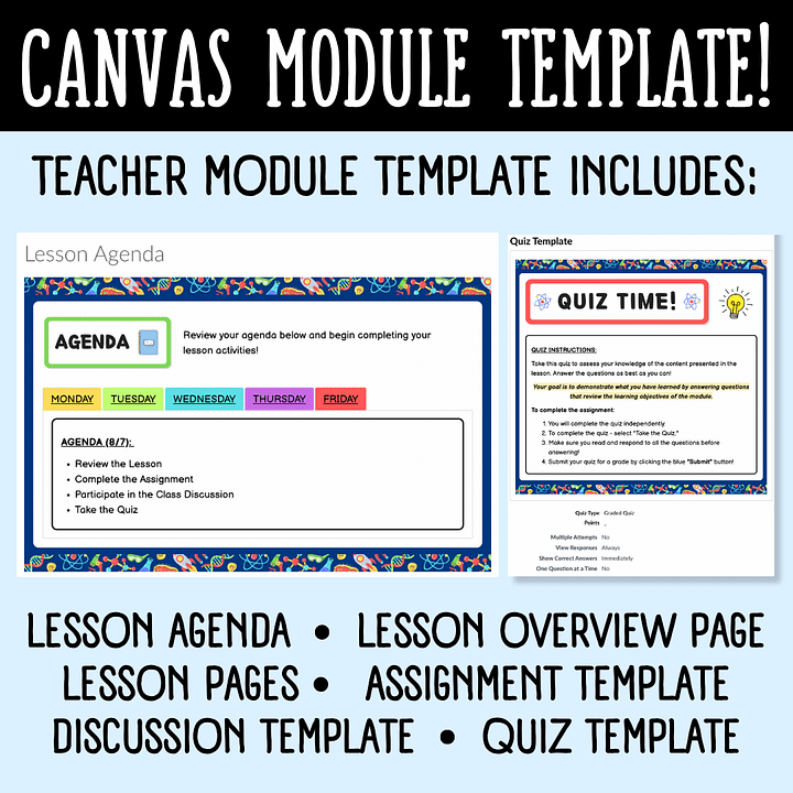 Canvas LMS Template - MODULE - Science Theme - 100% Customizable product image (2)