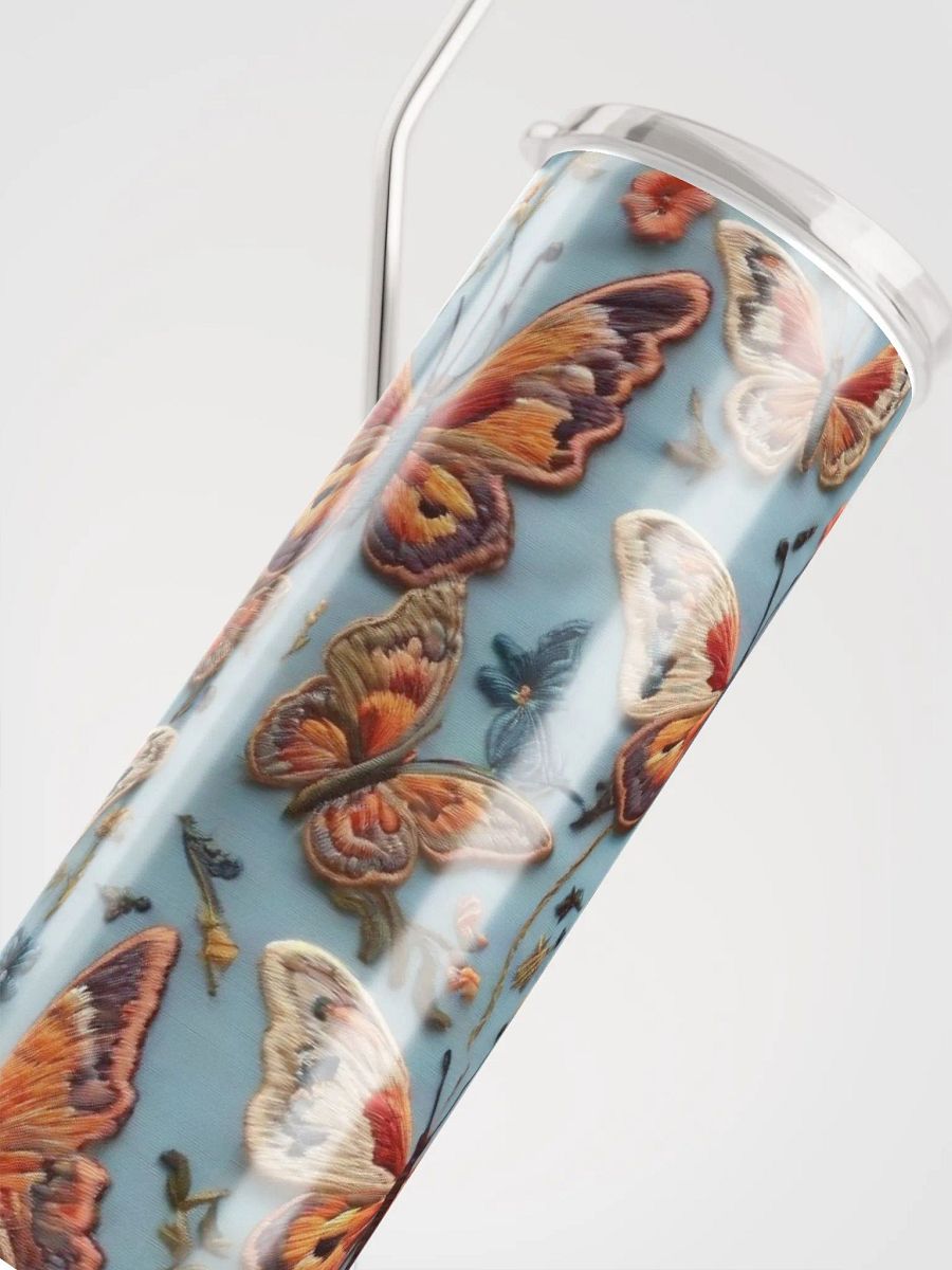 Elevate Every Sip with our Romantic Butterfly Embroidered Steel Tumbler! 🦋 product image (5)