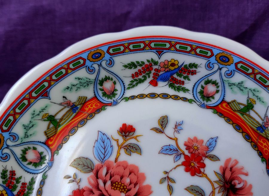 Pequeno prato floral, Canoas com asiáticos, jardim florido, coleção de pratos asiáticos, presente de gratidão product image (8)