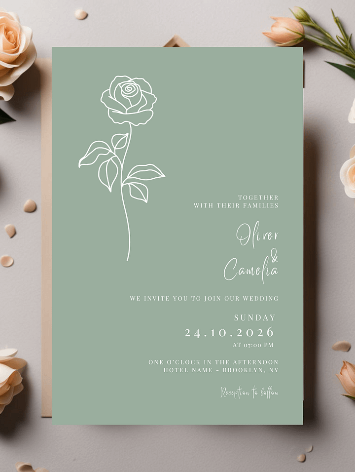 Elegant Wedding Card - Dizynai (DW-08) product image (1)