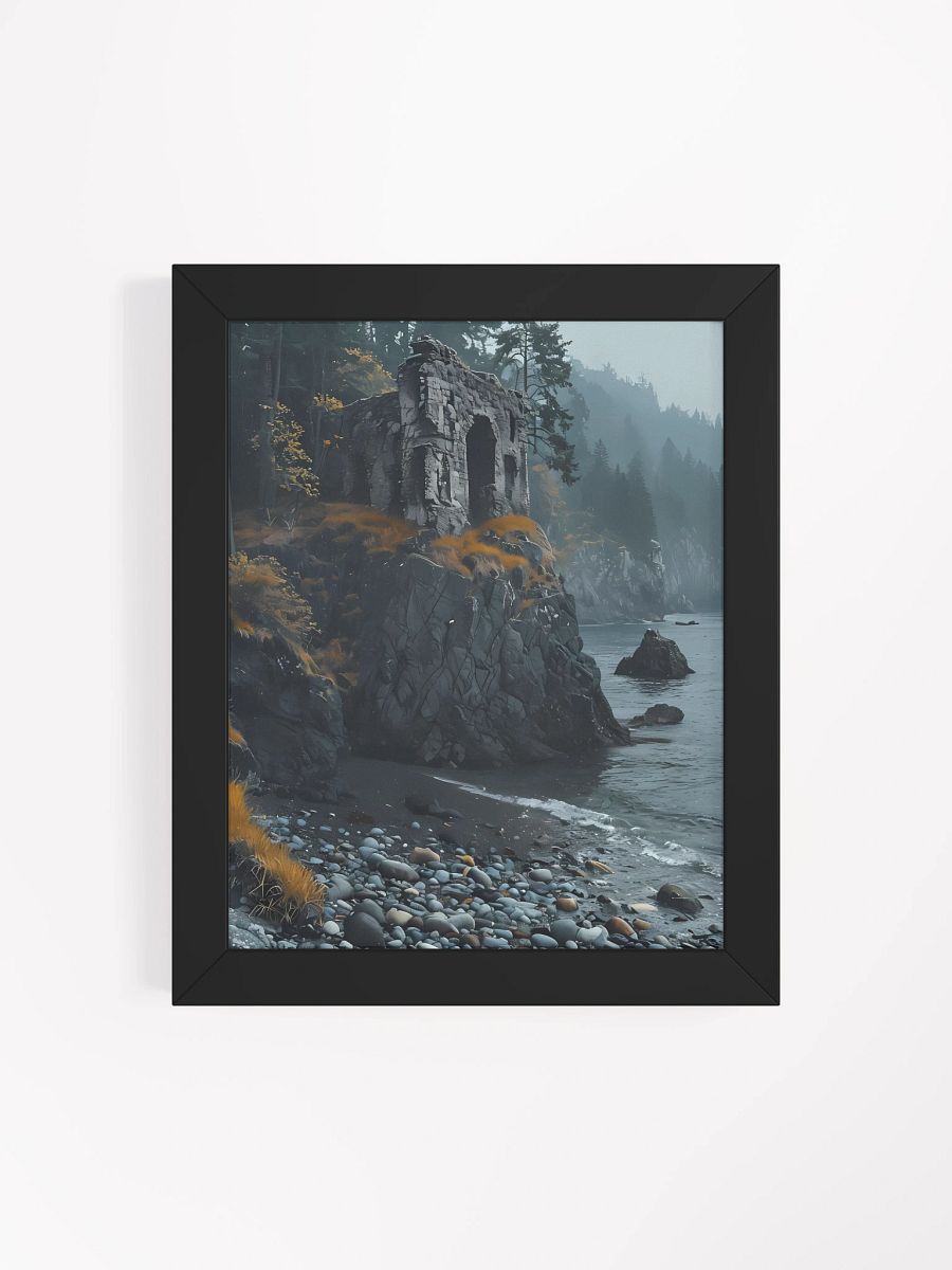Misty Cliff Ruins Framed Art Poster product image (5)