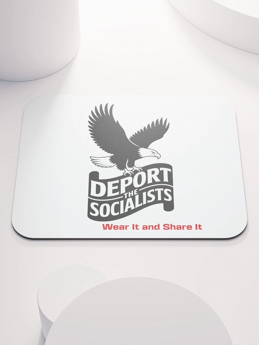 Deport The Socialists mouse pad - black eagle product image (1)