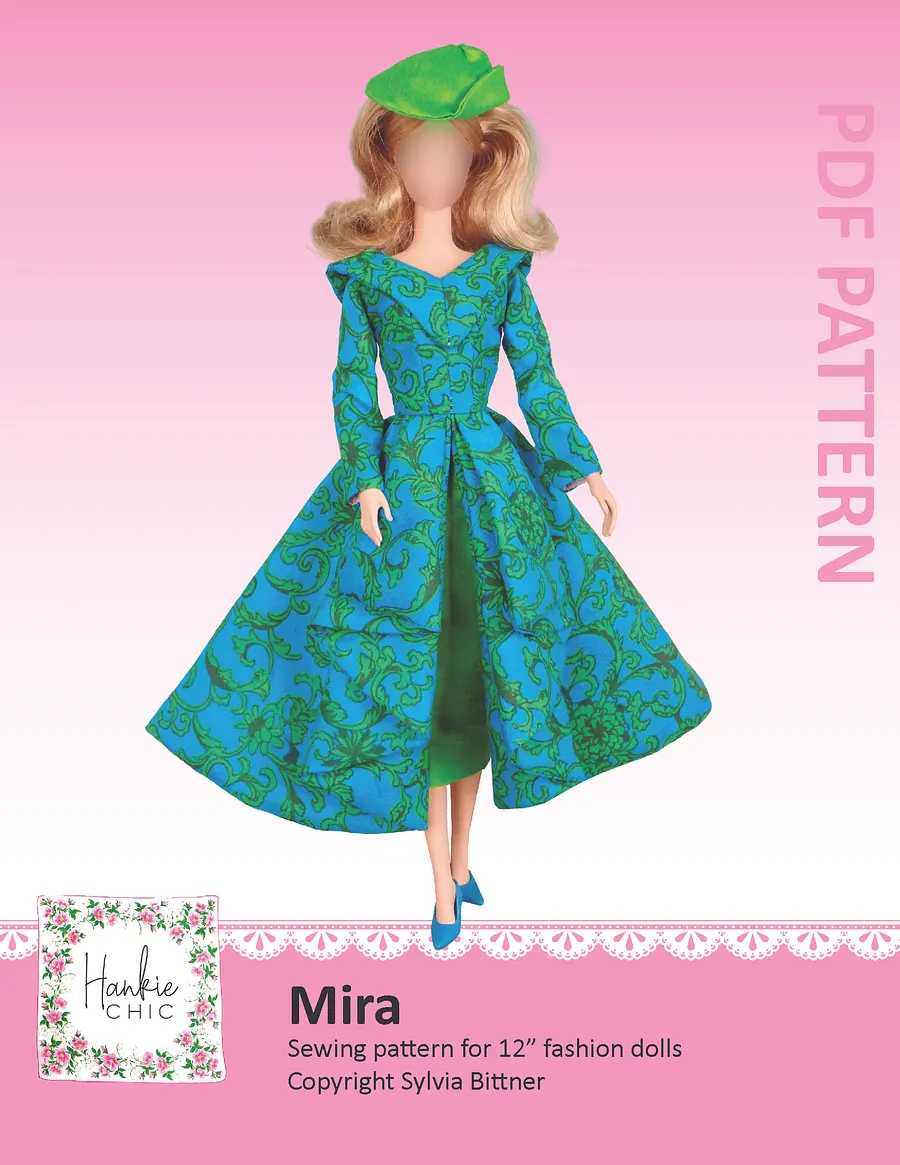 Mira sewing pattern for 12" fashion dolls product image (1)