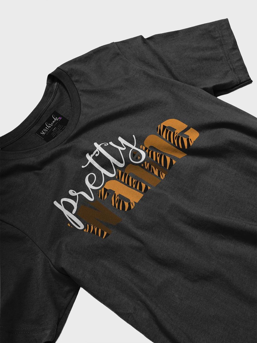 Pretty Wahine T-Shirt; White with Black & Orange Tiger Pattern product image (3)